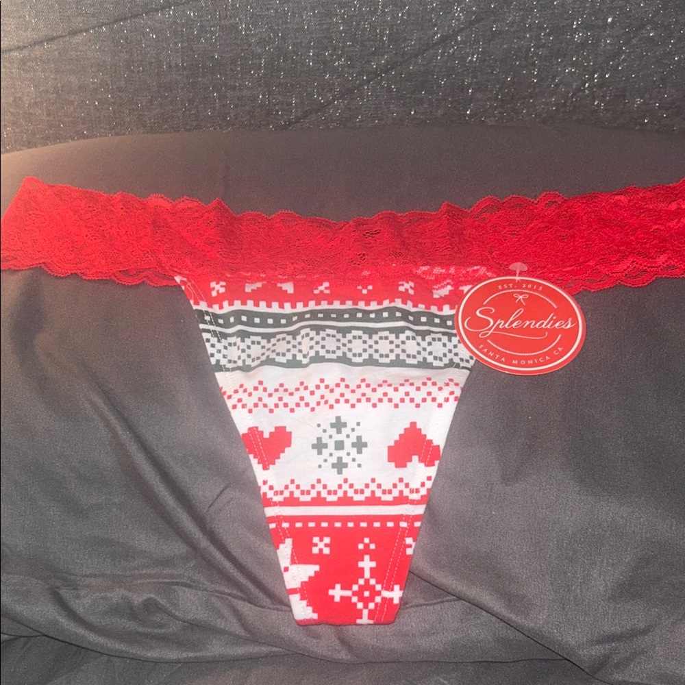 Splendies Festive Red and White Women's Panties